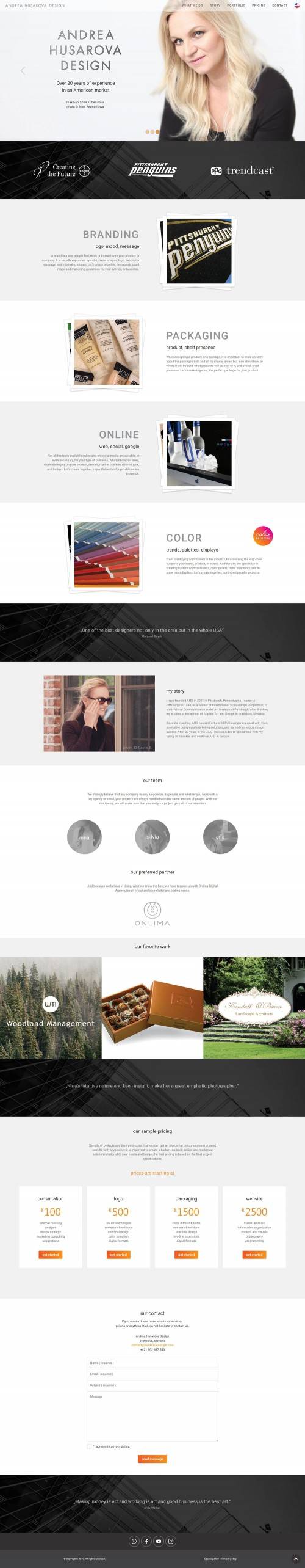 Portfólio | Tvorba web stránok - Andrea Husarova Design